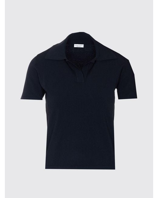 Roberto Collina Blue Basic Viscose Blend Polo Shirt