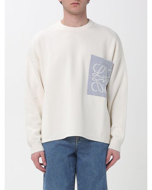 Pull Ras-Du-Cou En Mélange De Coton Loewe pour homme en coloris White