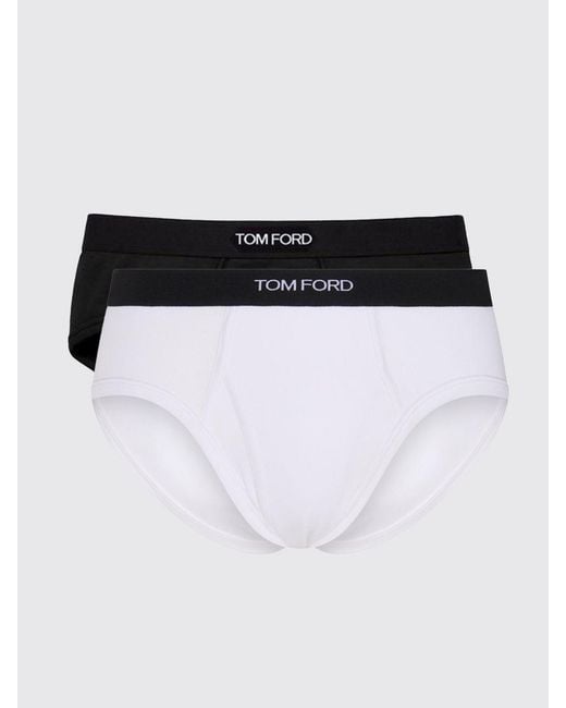 Tom Ford Black Set Of 2 Stretch Cotton Briefs With Jacquard Logo for men