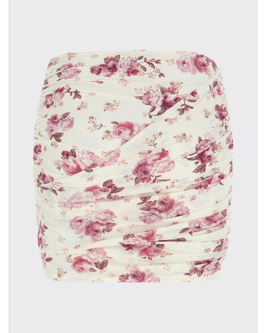 Magda Butrym White Floral Print Crêpe Mini Skirt