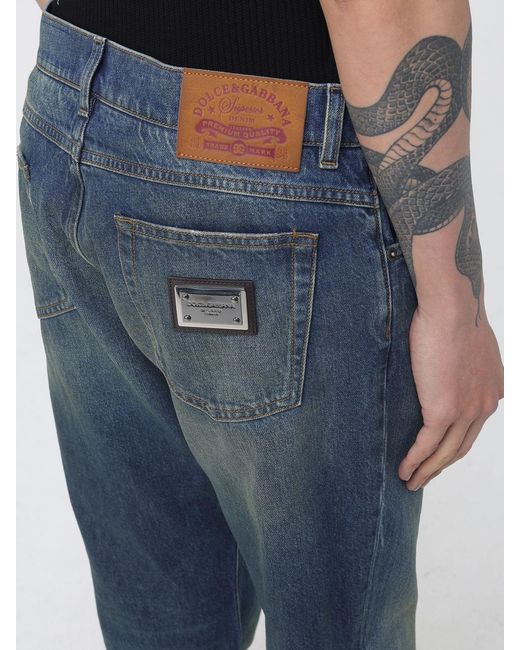 Dolce & Gabbana Blue Dolce &Amp Gabbana Cotton Denim Slim Fit Jeans By for men