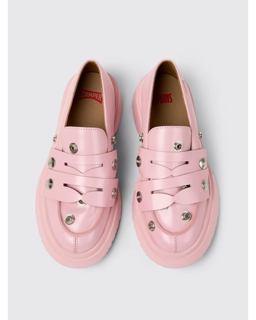Camper Pink Buckle Detail Loafers