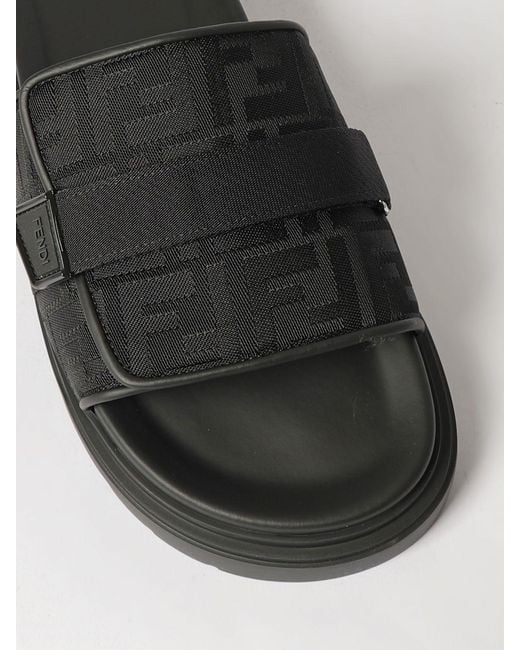 Fendi Black Chunky Sliders for men