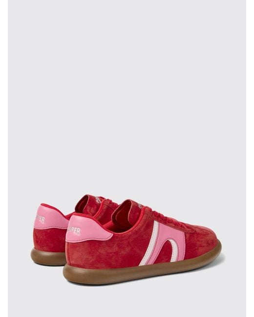 Camper Red Pelotas Soller Suede Sneakers