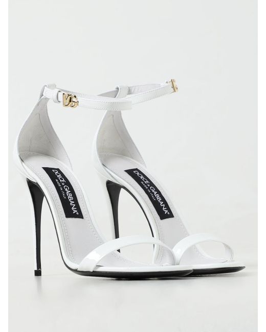 Dolce & Gabbana White Heeled Sandals