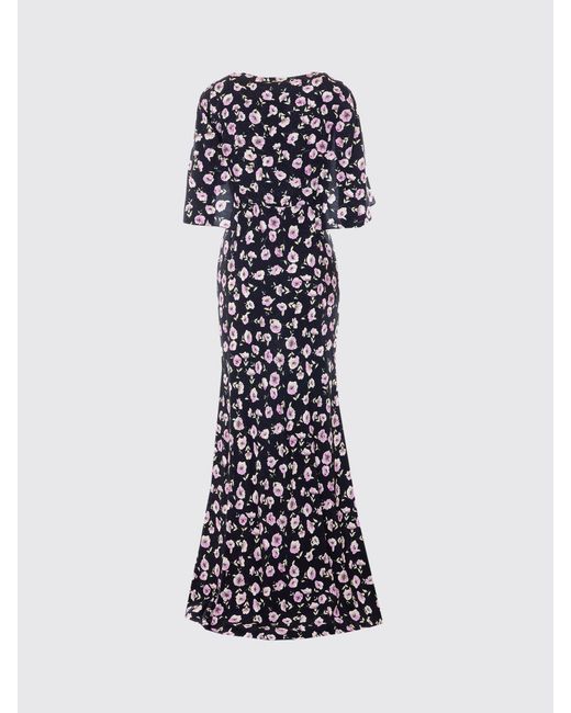 Twinset White Long Viscose Dress With Floral Print