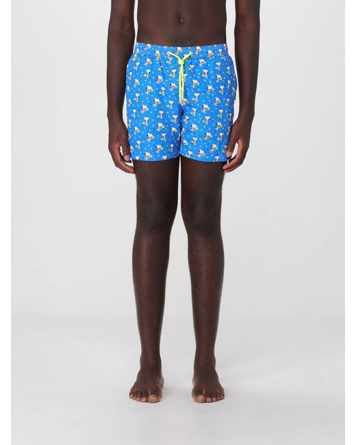 Mc2 Saint Barth Blue Printed Boxer Swim Trunks for men