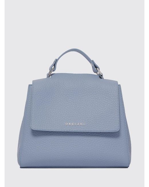 Orciani Blue Sveva Soft Hammered Leather Bag