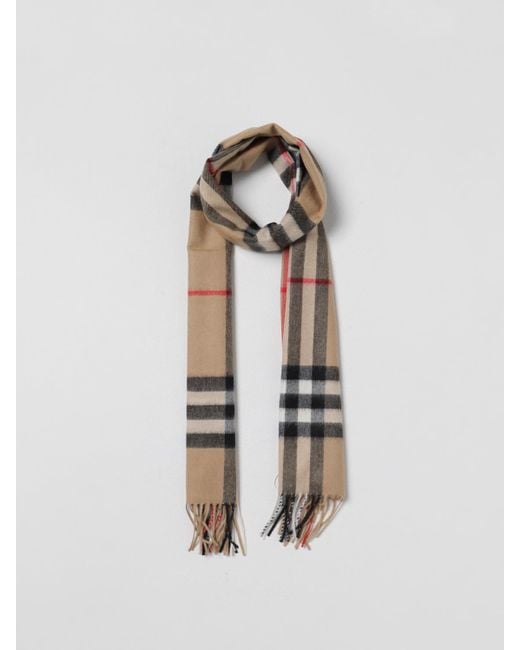 Écharpe En Cachemire Check Burberry en coloris White