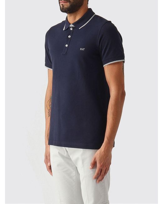 Fay Blue Basic Cotton Polo Shirt for men