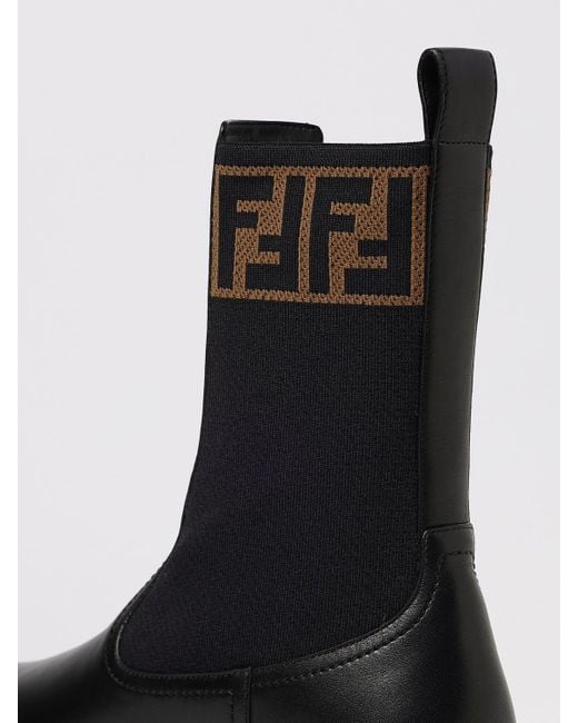 Botines Planos Mujer Fendi de color Black