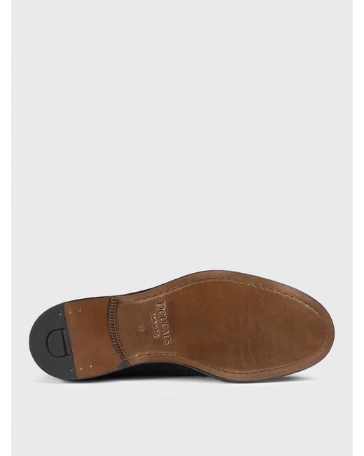 Doucal's Black Suede Derby Shoes With Brogue Detail for men
