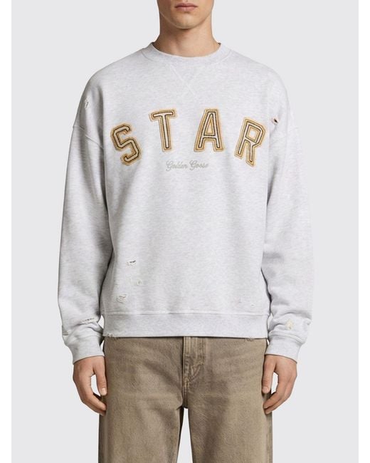 Golden Goose Deluxe Brand Gray Cotton Crewneck Sweatshirt for men
