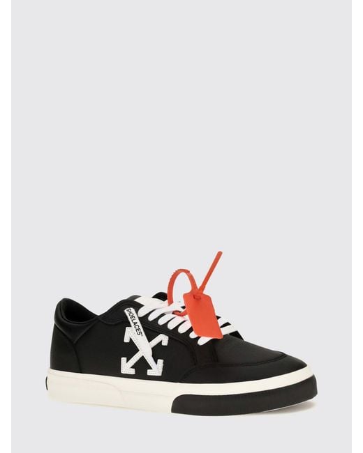 Off-White c/o Virgil Abloh White Vulcanized Grained Calfskin Sneakers With Arrow Logo for men