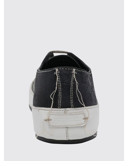 Premiata White Low Top Smooth Calfskin Leather Trainers With A Laminated Side Logo for men