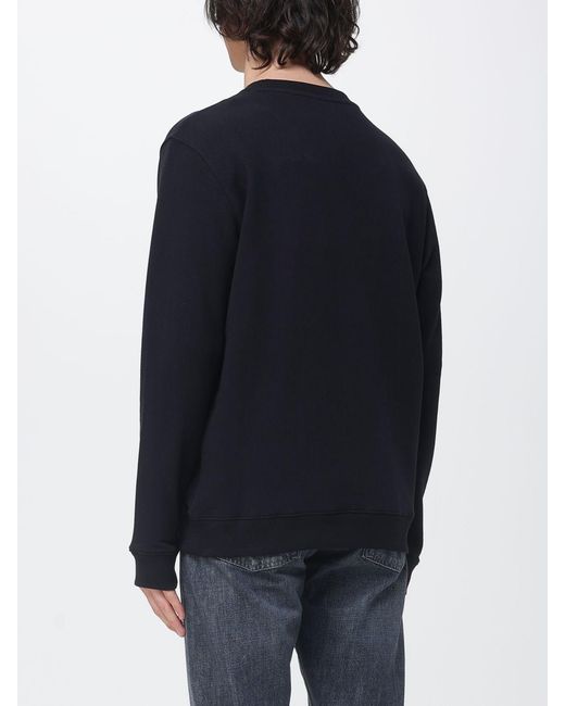 Dondup Blue Cotton Crew Neck Sweatshirt With Logo for men