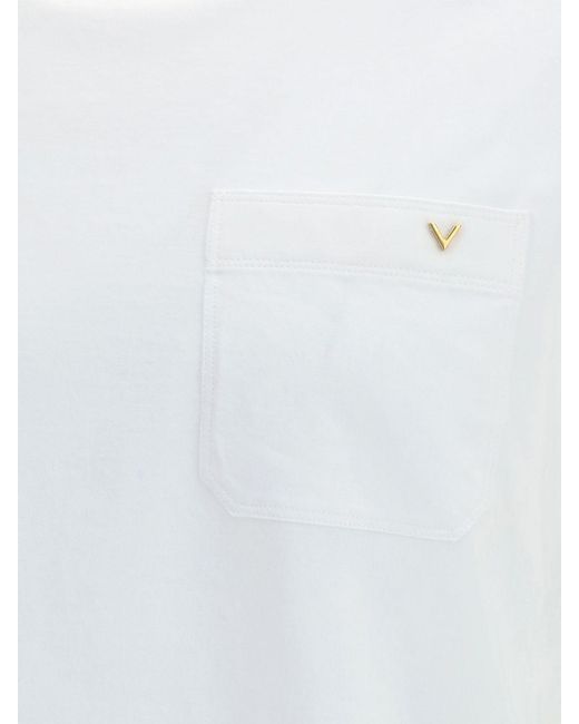 Valentino White Vlogo Cotton T-Shirt for men