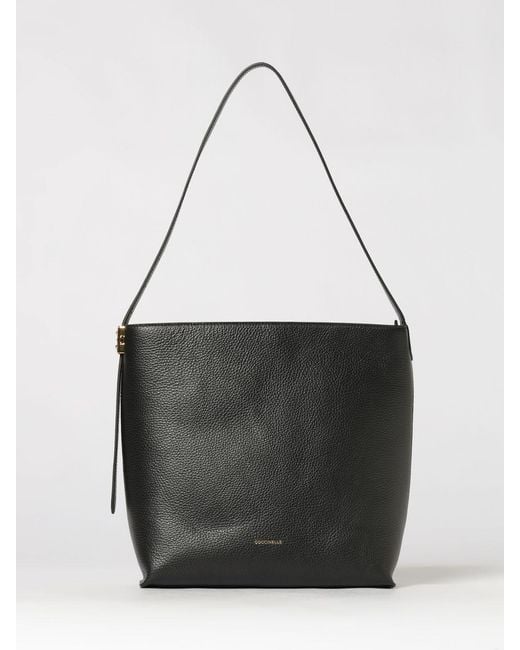 Coccinelle Black C-Me Lock Grained Leather Bag