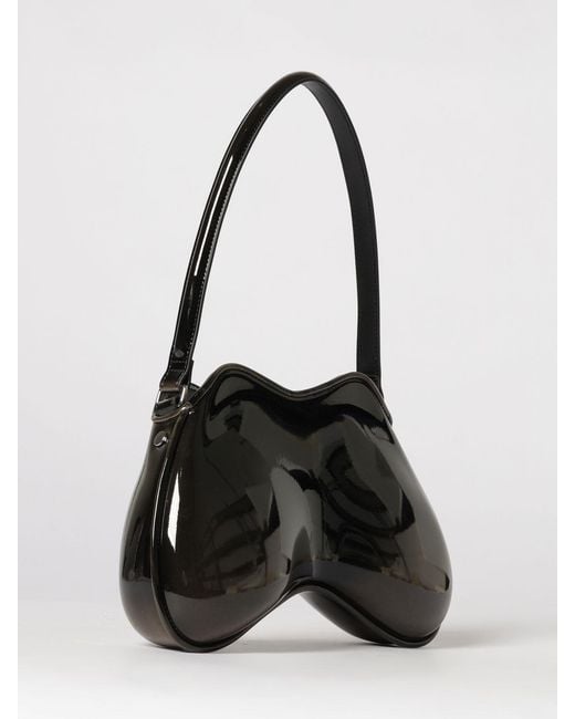DIESEL Black Double-D Patent Leather Bag