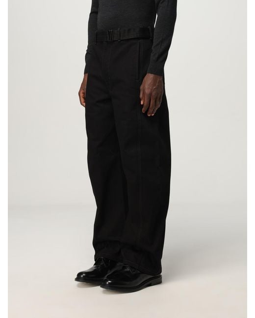 Lemaire Black Cotton Trousers for men