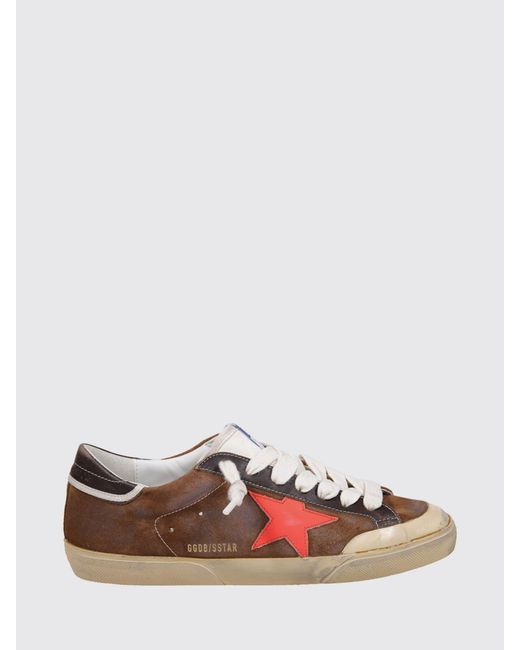 Golden Goose Deluxe Brand White Super-Star Leather And Suede Sneakers With Distressed Effect for men
