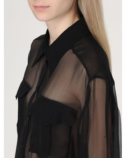 Camicia in seta di Alberta Ferretti in Black