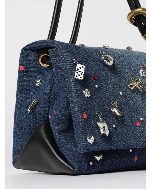 Marc Jacobs Blue The Trinket Charm Denim Large Dual Bag