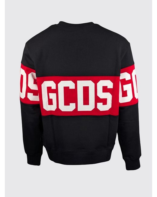 Gcds Red Cotton Logo Crewneck Sweatshirt for men