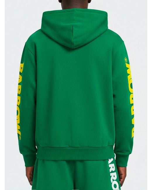 Barrow Green Cotton Hoodie With Logo for men