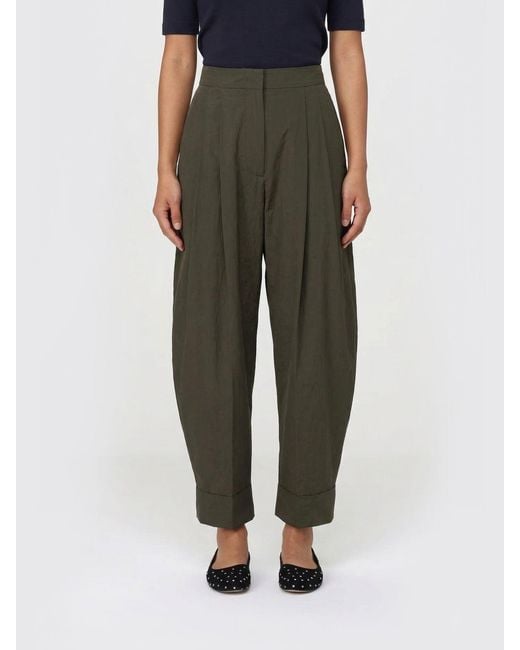 PT Torino Green Twill Cropped Trousers