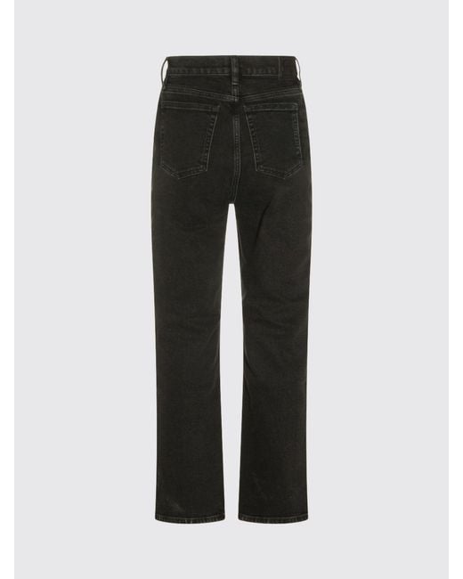 Anine Bing Black Jane High-Waisted Cropped Jeans