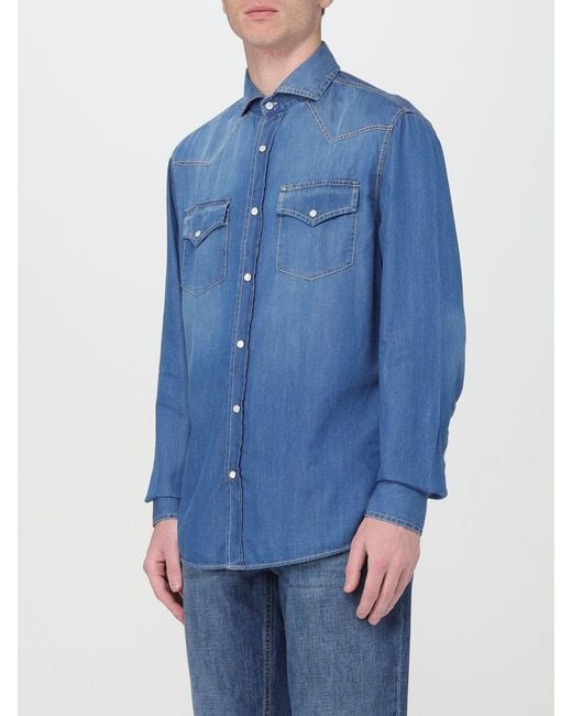 Brunello Cucinelli Blue Shirt for men