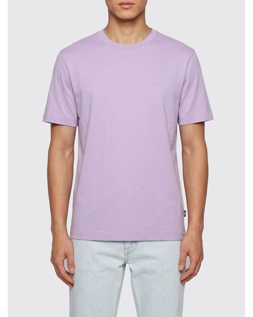 Boss Purple Cotton Jersey Basic T-Shirt for men