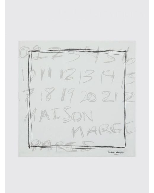 Maison Margiela Blue Printed Silk Scarf