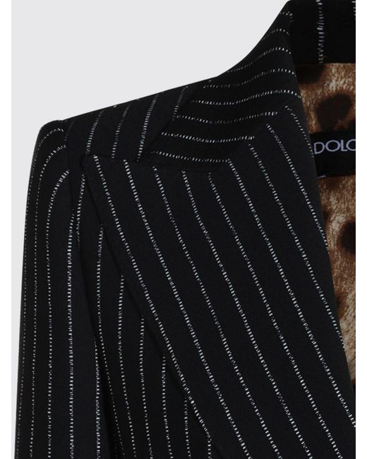 Dolce & Gabbana Black Dolce &Amp Gabbana Slim Fit Pinstriped Wool Single-Breasted Blazer With Peak Lapels