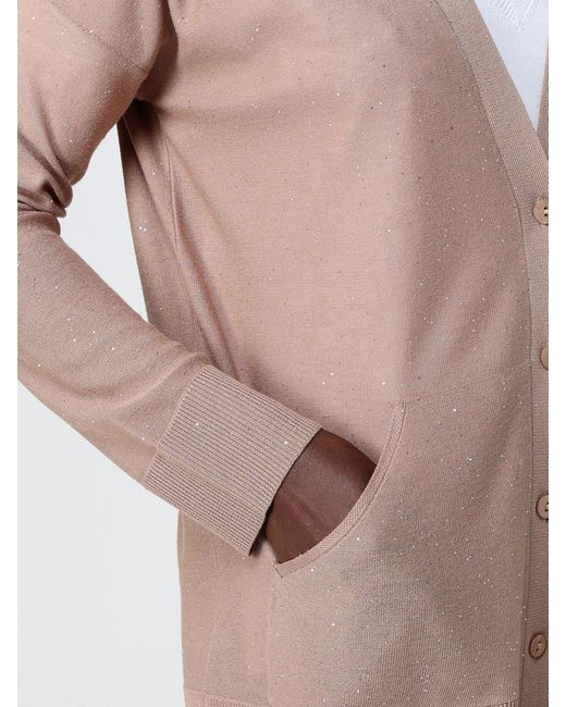 Kangra Natural Viscose Blend Cardigan With Sequins