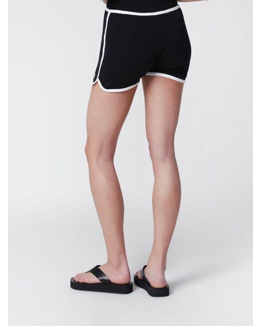 Courreges Black CourrÈ Ges High-Waisted Cotton Shorts With Elasticated Waist