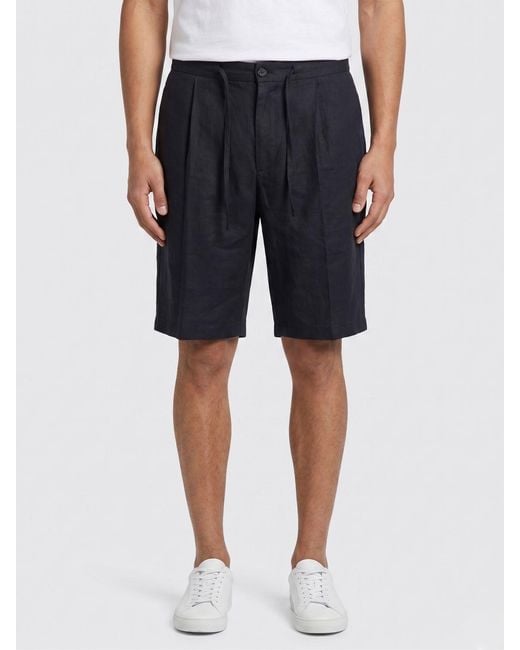 Hevò Blue Modal Blend Shorts With Elasticated Drawstring Waist for men