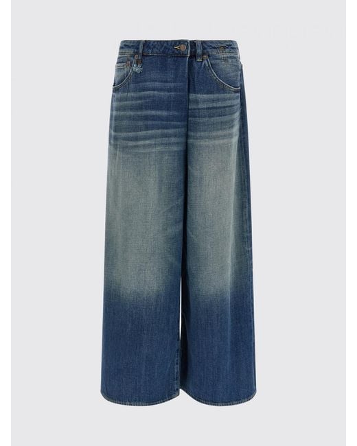 R13 Blue Nico Wrap Palazzo Cotton Denim Jeans