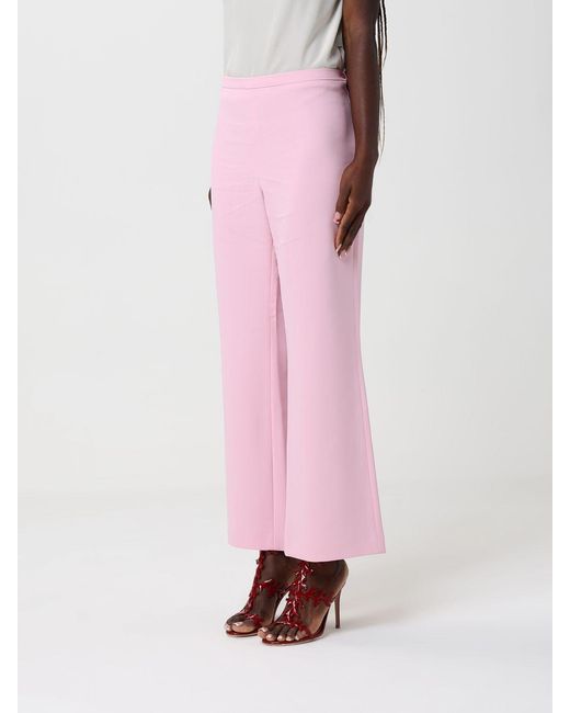 Alberta Ferretti Pink Flared Crêpe Trousers