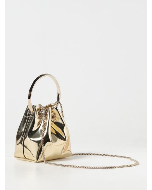 Jimmy Choo Natural Bon Bon Bag In Laminated Leather