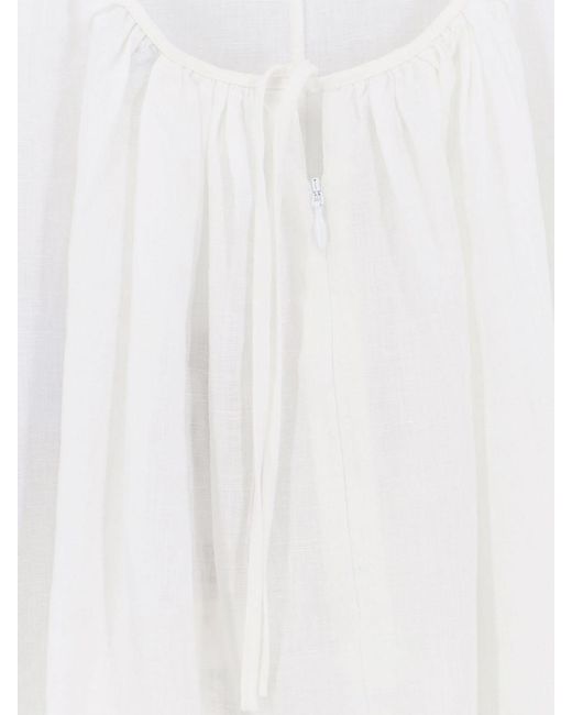 Aspesi White Linen Long Dress