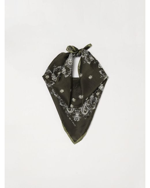 Etro Black Silk Foulard With Paisley Print for men
