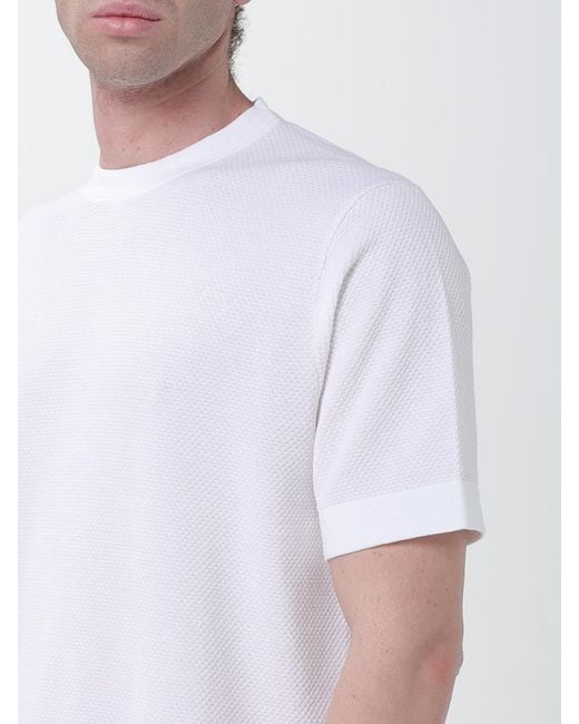 Kangra White Cotton Crew Neck Pullover for men