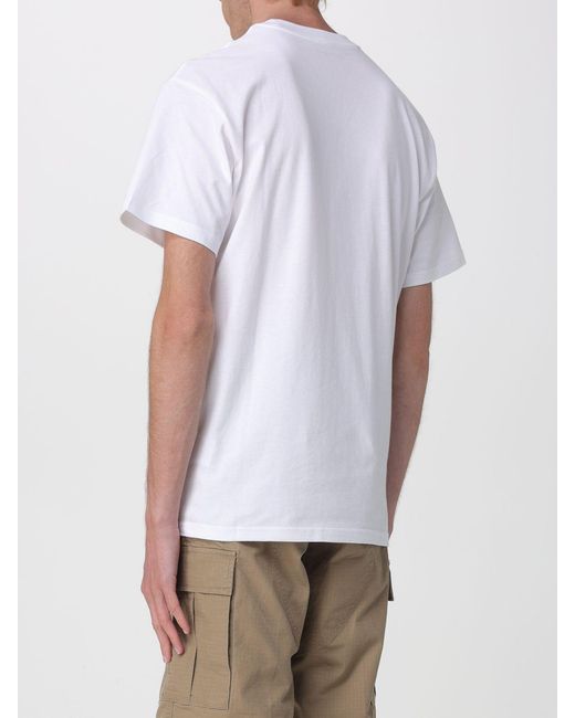 Carhartt White Crew Neck Cotton T-Shirt for men