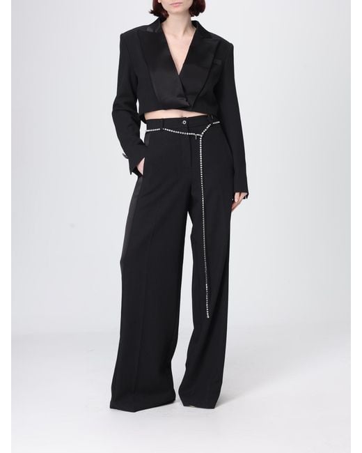 Pinko Black Viscose Blend Crop Blazer