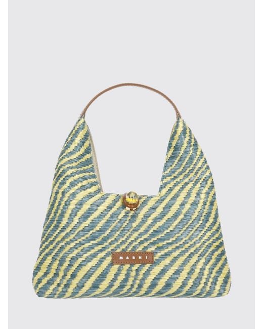Marni Green Wavy Mini Trapeze Bag