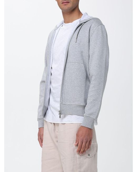 Brunello Cucinelli Gray Cashmere And Silk Zip Sweatshirt for men