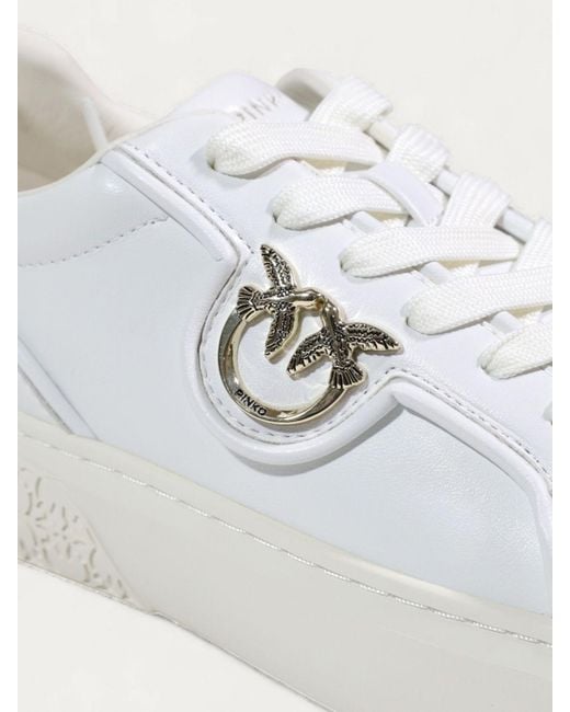 Pinko White Yoko 06 Leather Sneakers