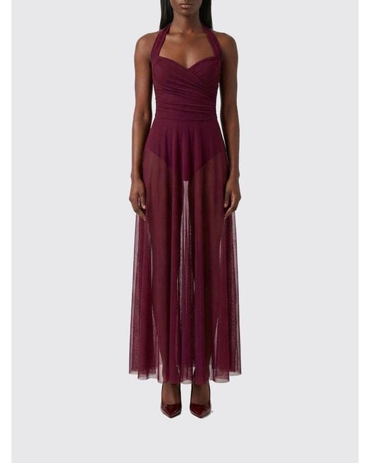 Norma Kamali Purple Jersey Maxi Dress